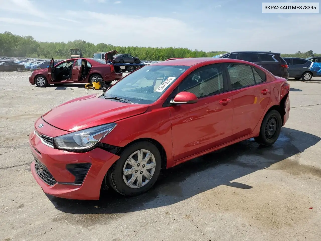 2021 Kia Rio Lx VIN: 3KPA24AD1ME378395 Lot: 53445695