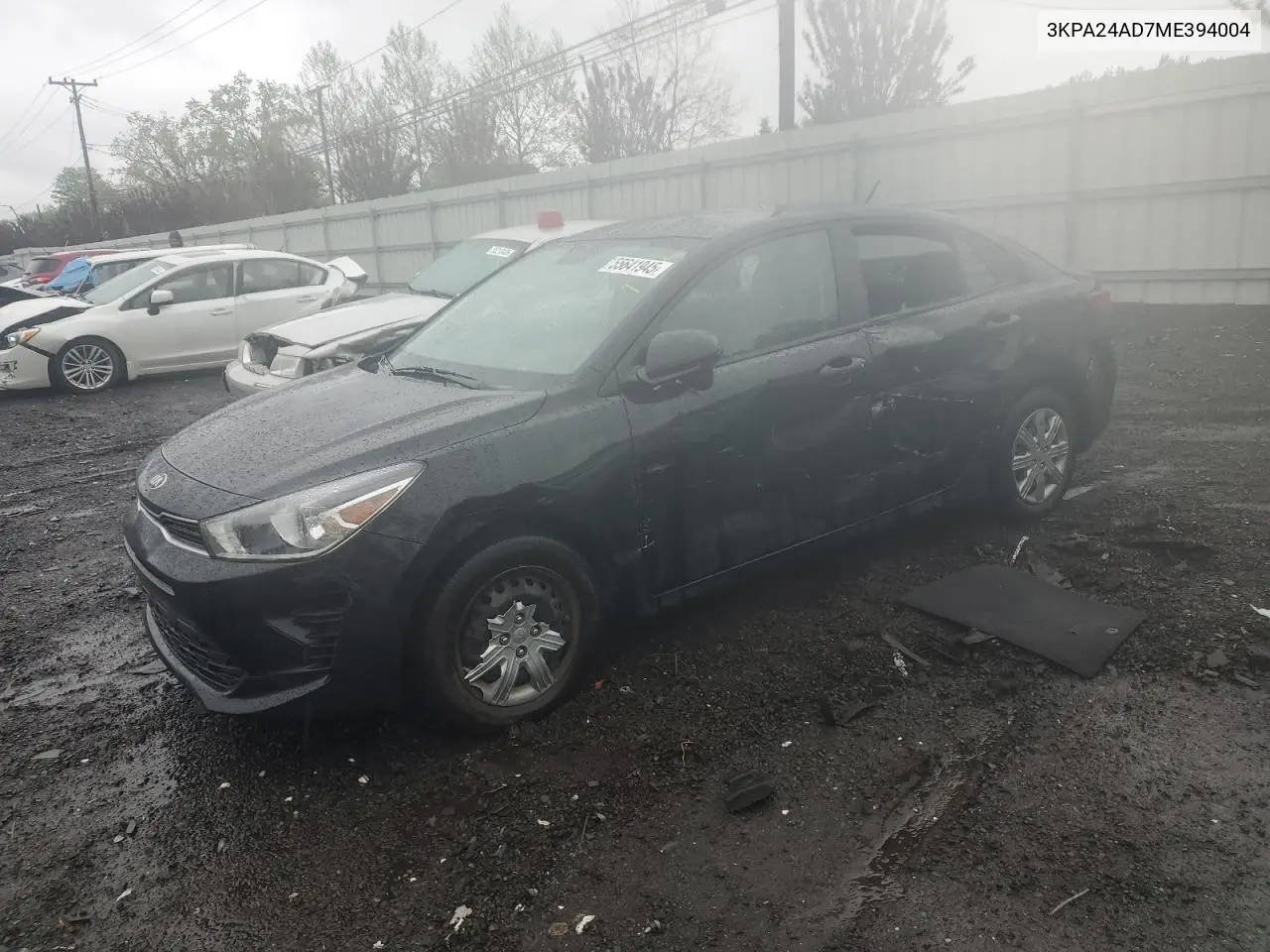 2021 Kia Rio Lx VIN: 3KPA24AD7ME394004 Lot: 55641945