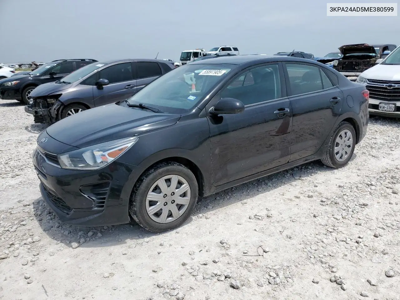 2021 Kia Rio Lx VIN: 3KPA24AD5ME380599 Lot: 55897905