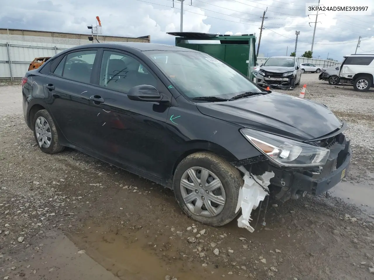2021 Kia Rio Lx VIN: 3KPA24AD5ME393997 Lot: 56450375