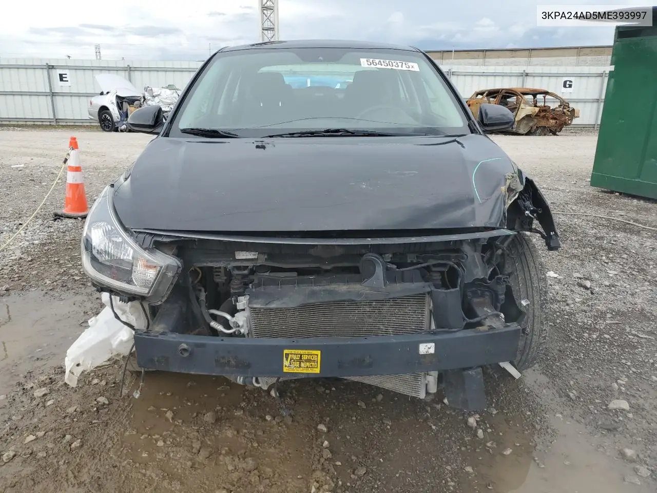 2021 Kia Rio Lx VIN: 3KPA24AD5ME393997 Lot: 56450375