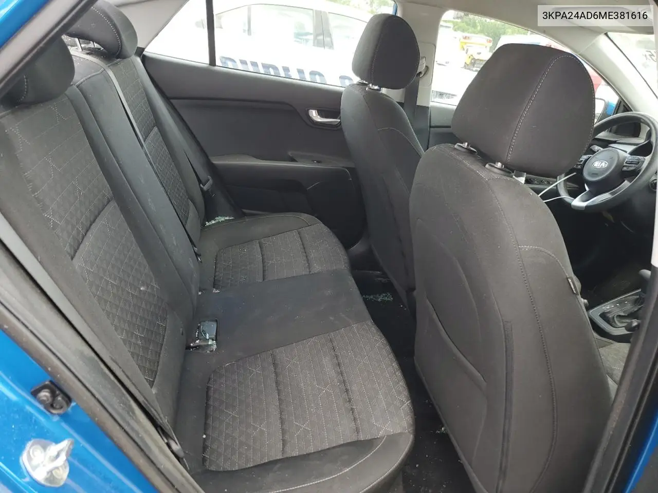 2021 Kia Rio Lx VIN: 3KPA24AD6ME381616 Lot: 56934815