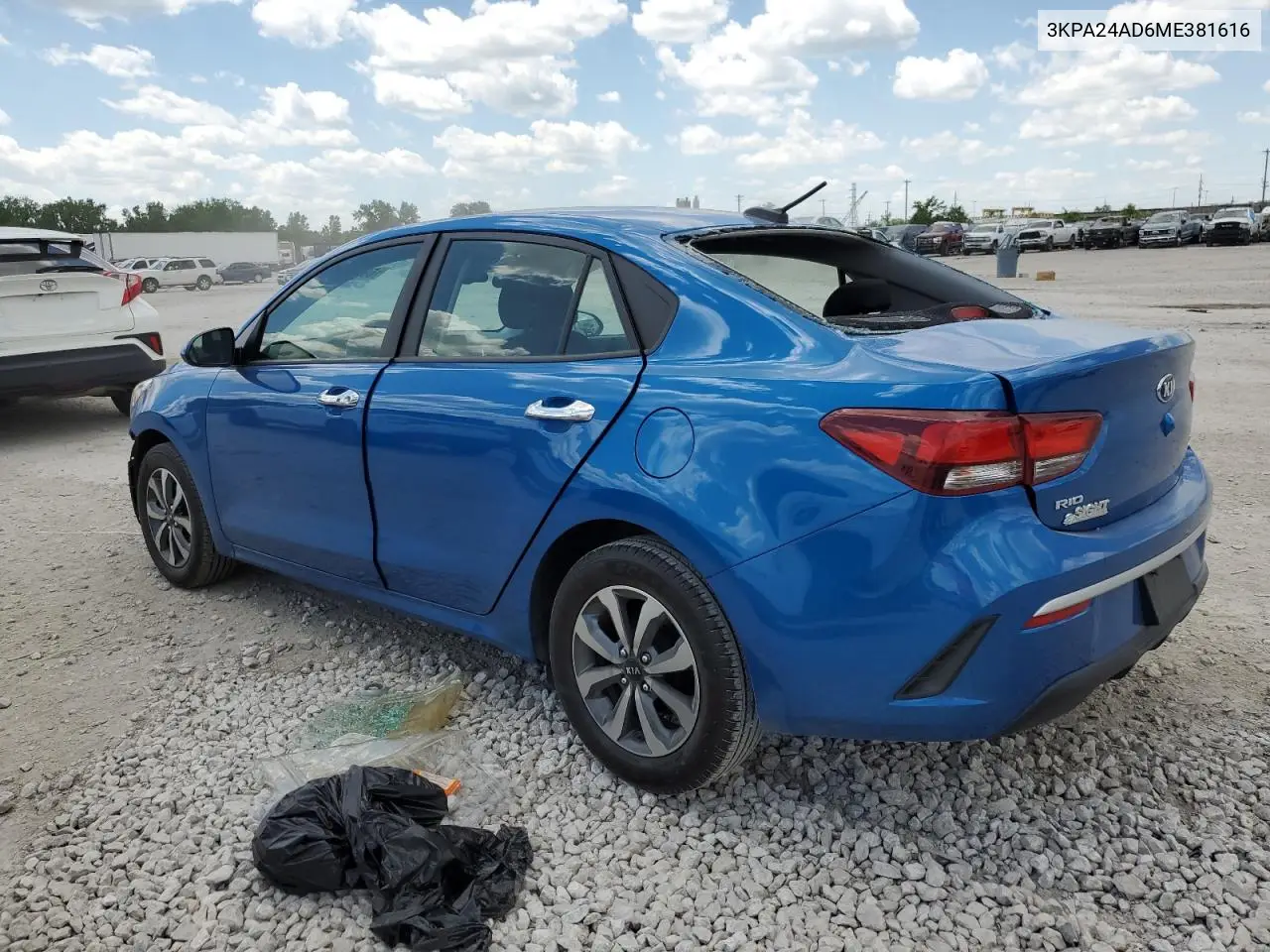 2021 Kia Rio Lx VIN: 3KPA24AD6ME381616 Lot: 56934815