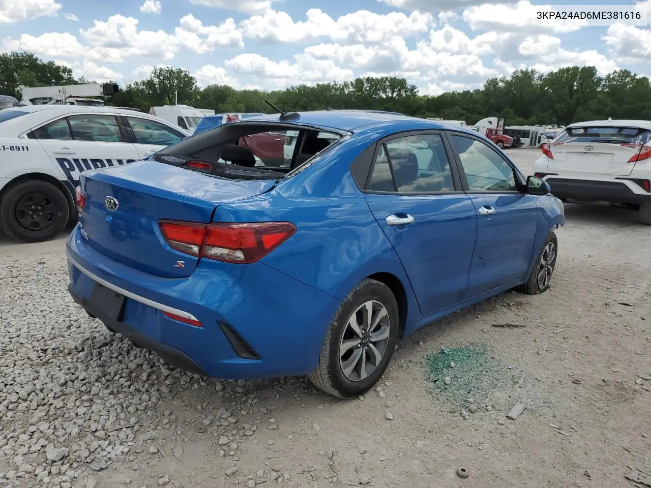 2021 Kia Rio Lx VIN: 3KPA24AD6ME381616 Lot: 56934815