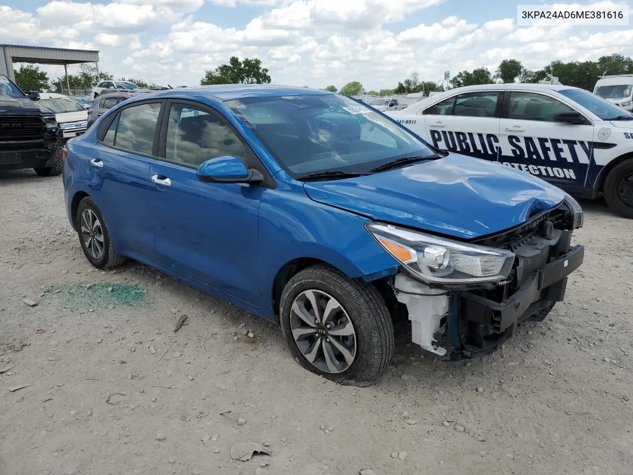 2021 Kia Rio Lx VIN: 3KPA24AD6ME381616 Lot: 56934815