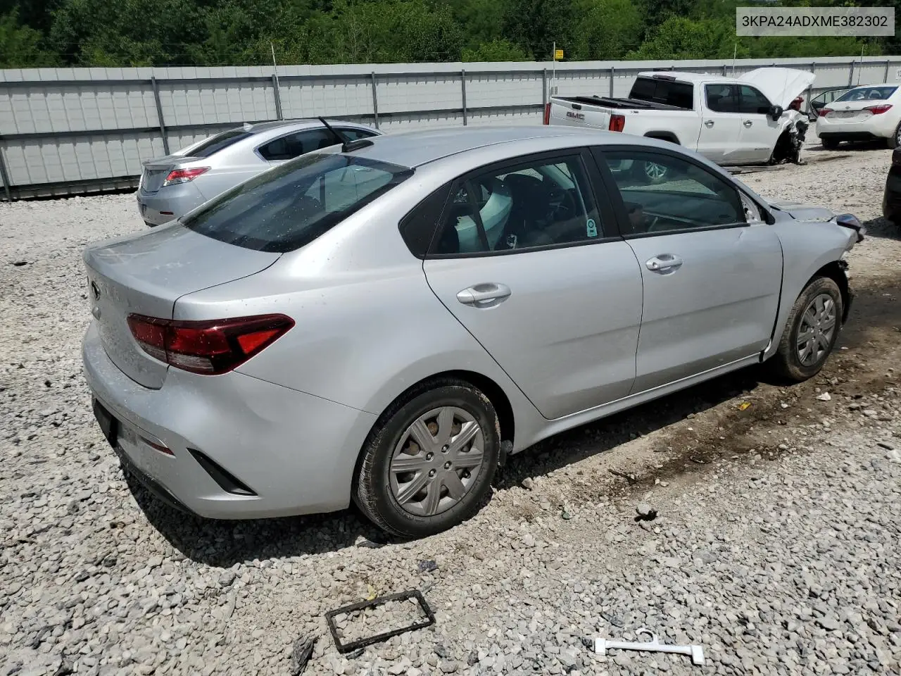 2021 Kia Rio Lx VIN: 3KPA24ADXME382302 Lot: 62362285