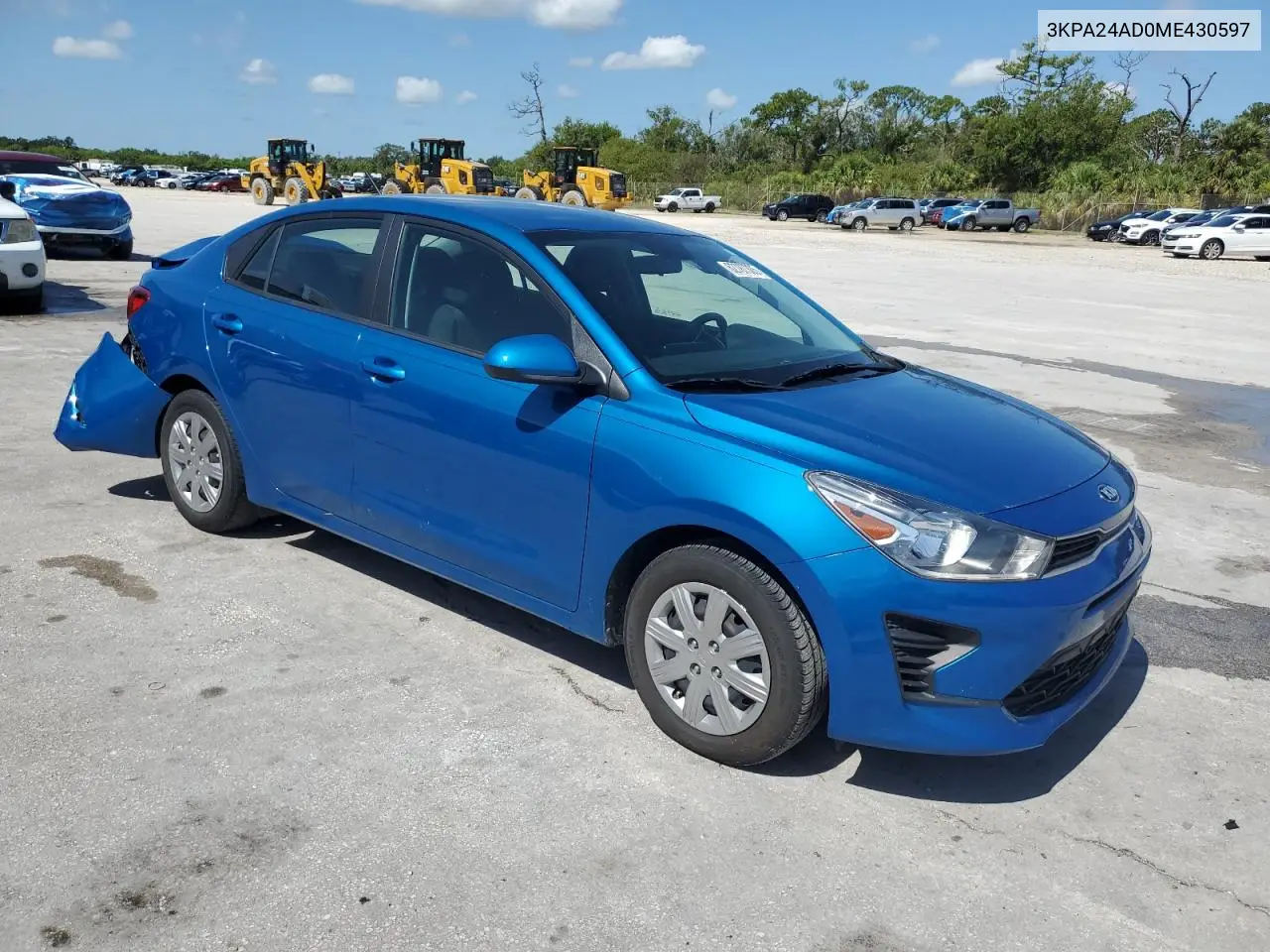 2021 Kia Rio Lx VIN: 3KPA24AD0ME430597 Lot: 62787305