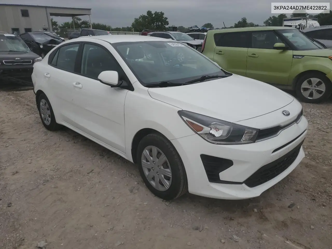 2021 Kia Rio Lx VIN: 3KPA24AD7ME422822 Lot: 64636415