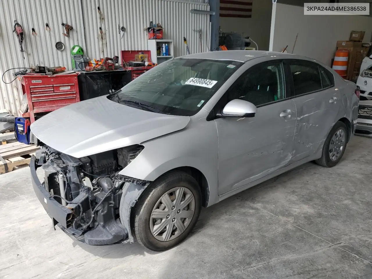 2021 Kia Rio Lx VIN: 3KPA24AD4ME386538 Lot: 64990845