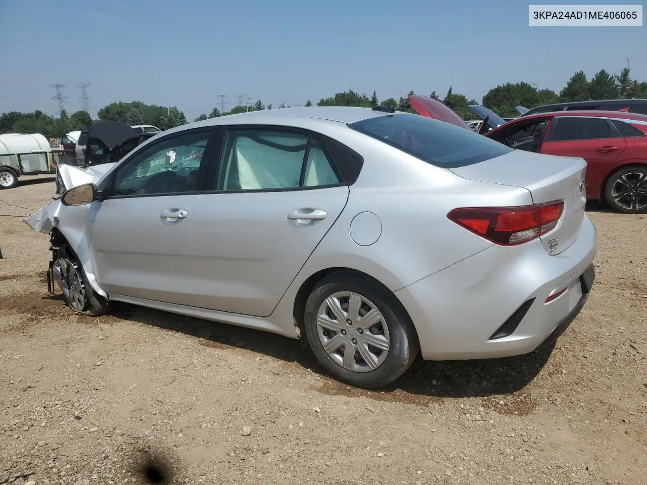 2021 Kia Rio Lx VIN: 3KPA24AD1ME406065 Lot: 65607205