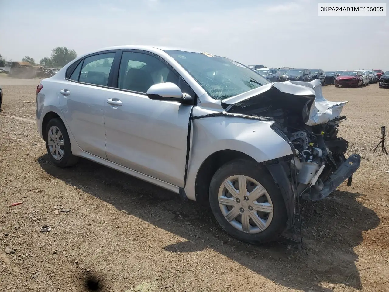 2021 Kia Rio Lx VIN: 3KPA24AD1ME406065 Lot: 65607205