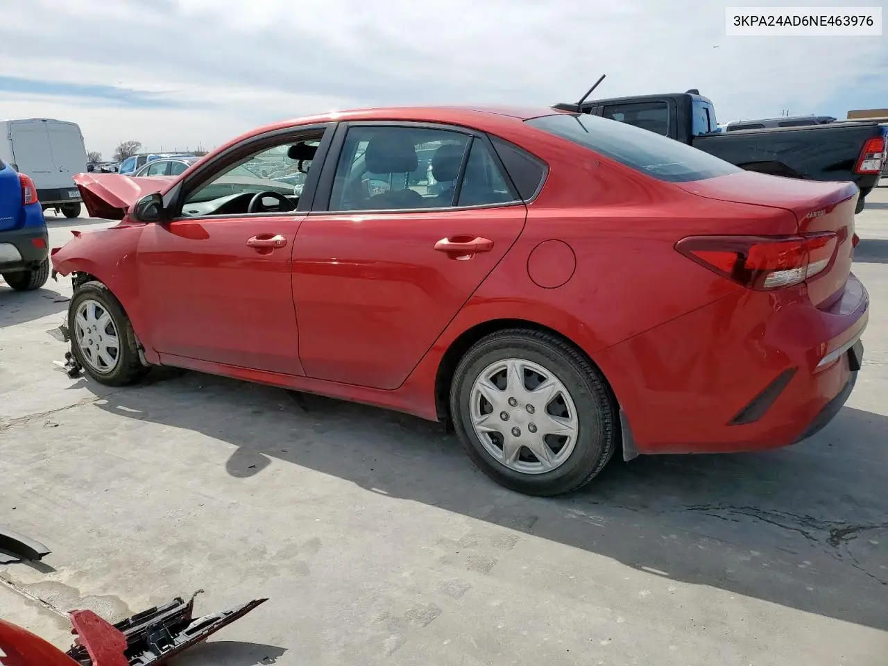2022 Kia Rio Lx VIN: 3KPA24AD6NE463976 Lot: 47316585