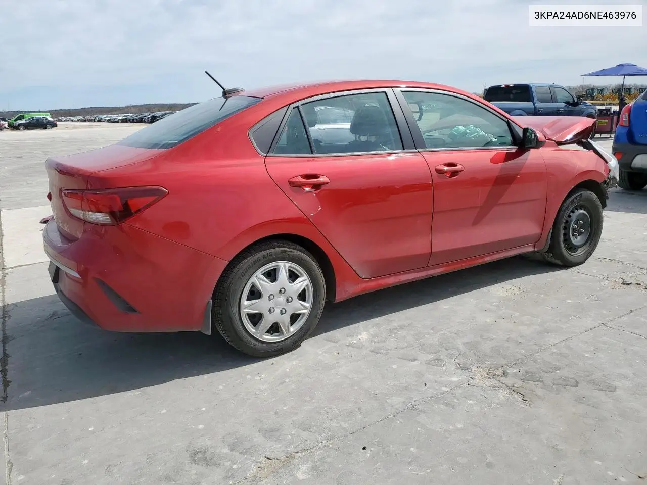 2022 Kia Rio Lx VIN: 3KPA24AD6NE463976 Lot: 47316585