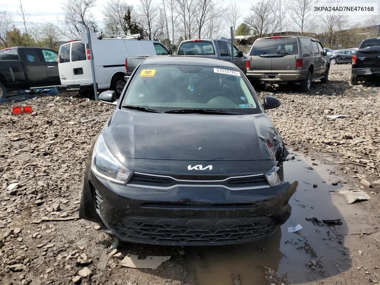 2022 Kia Rio Lx VIN: 3KPA24AD7NE476168 Lot: 51512725