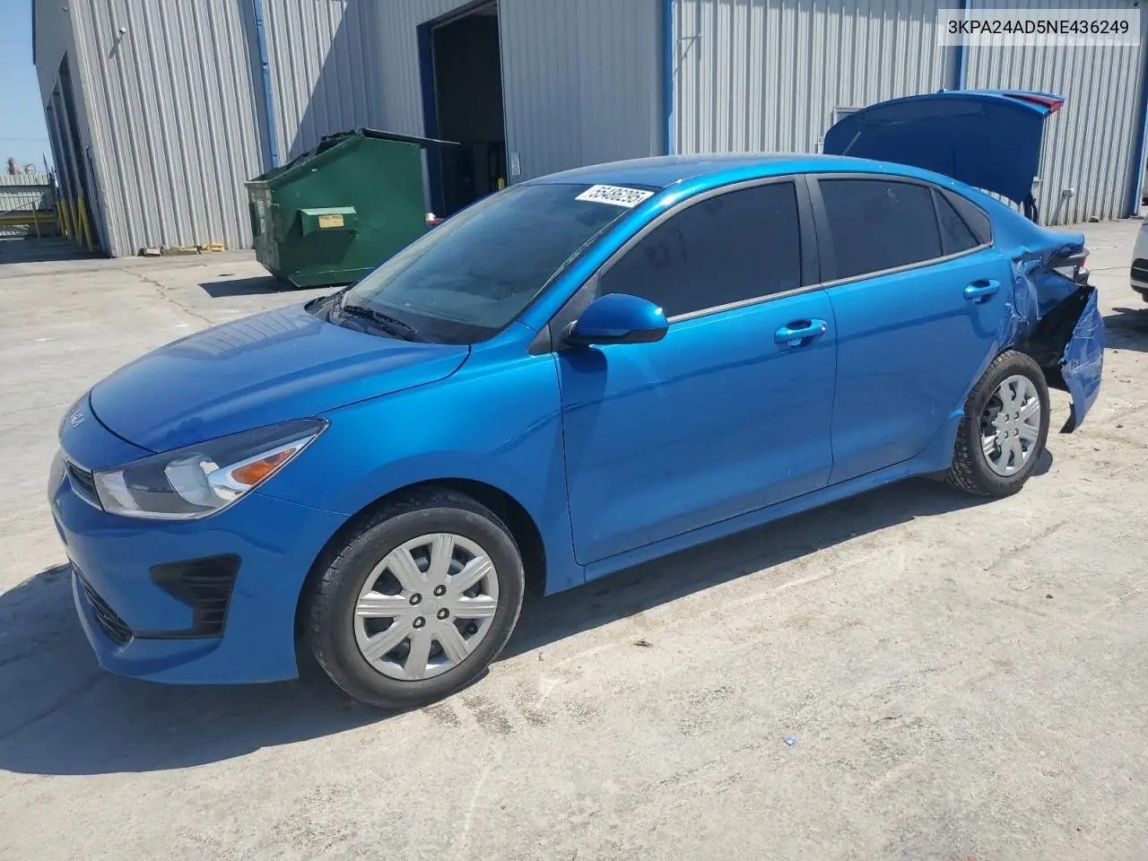 2022 Kia Rio Lx VIN: 3KPA24AD5NE436249 Lot: 55486295