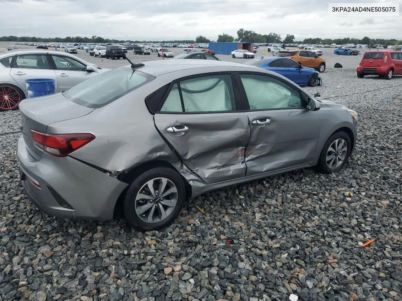 2022 Kia Rio Lx VIN: 3KPA24AD4NE505075 Lot: 56388285
