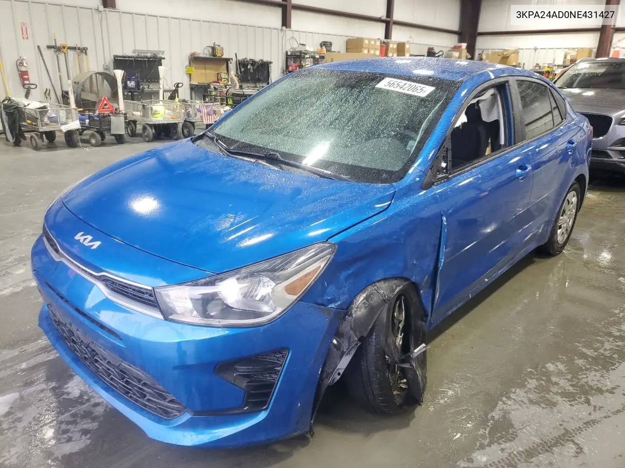 2022 Kia Rio Lx VIN: 3KPA24AD0NE431427 Lot: 56542065