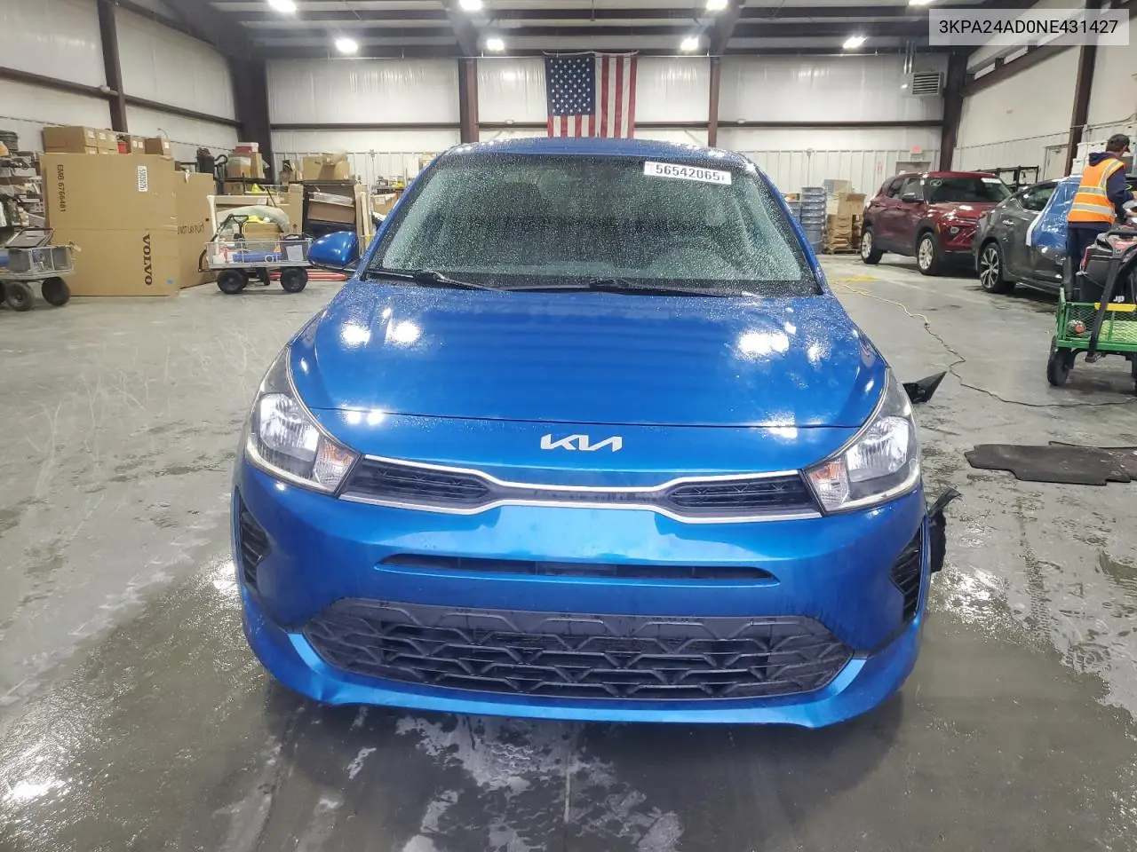 2022 Kia Rio Lx VIN: 3KPA24AD0NE431427 Lot: 56542065