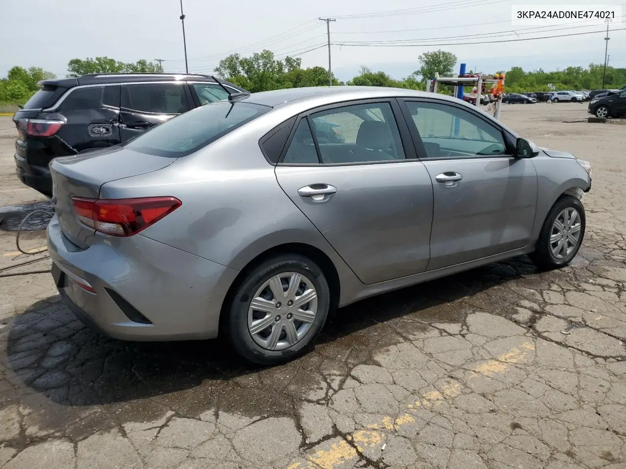 2022 Kia Rio Lx VIN: 3KPA24AD0NE474021 Lot: 59083485
