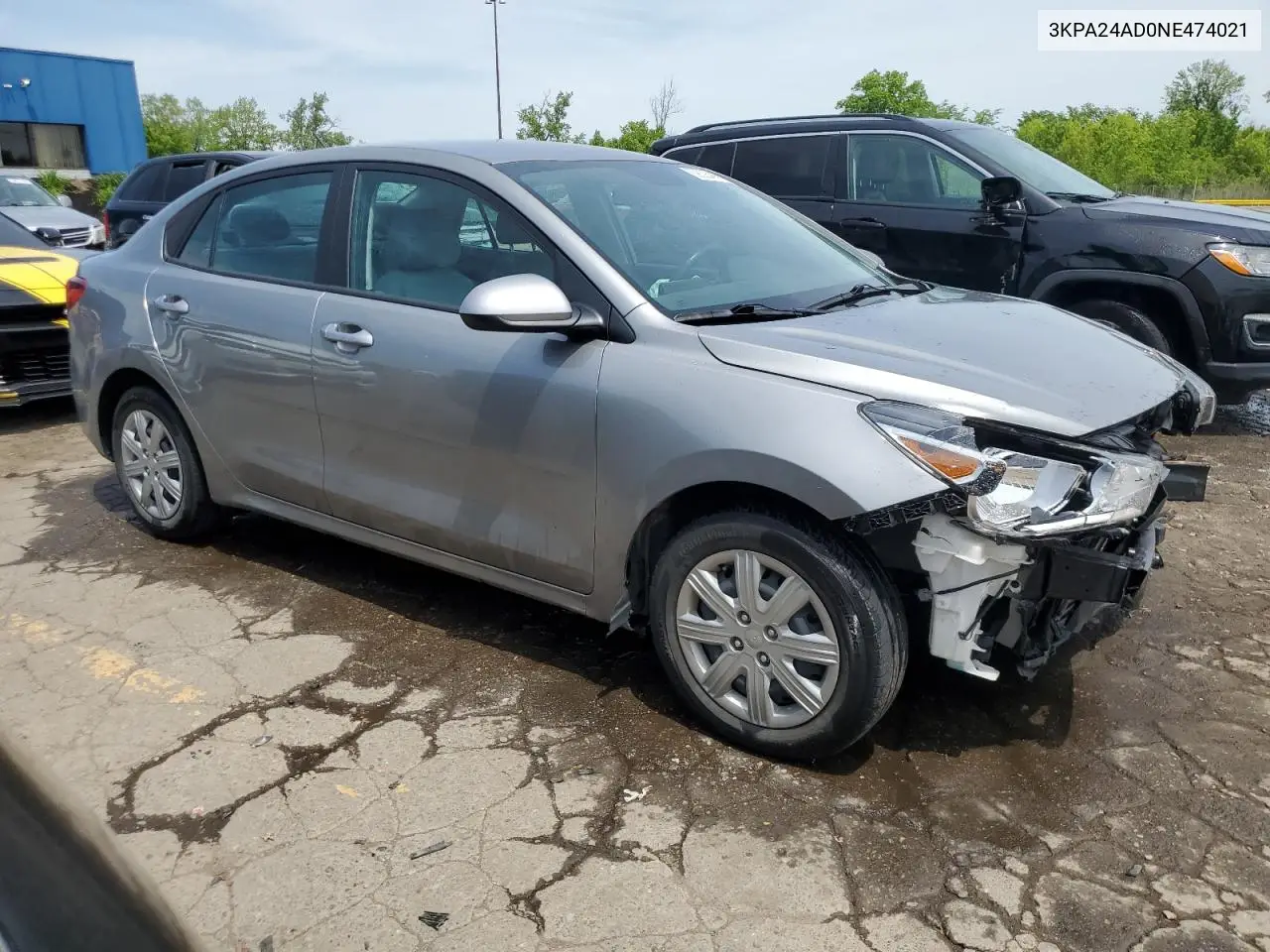 2022 Kia Rio Lx VIN: 3KPA24AD0NE474021 Lot: 59083485