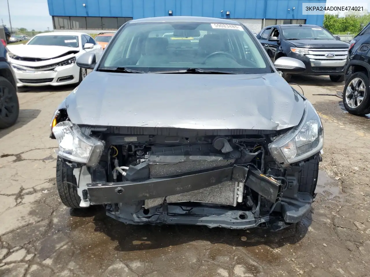 2022 Kia Rio Lx VIN: 3KPA24AD0NE474021 Lot: 59083485