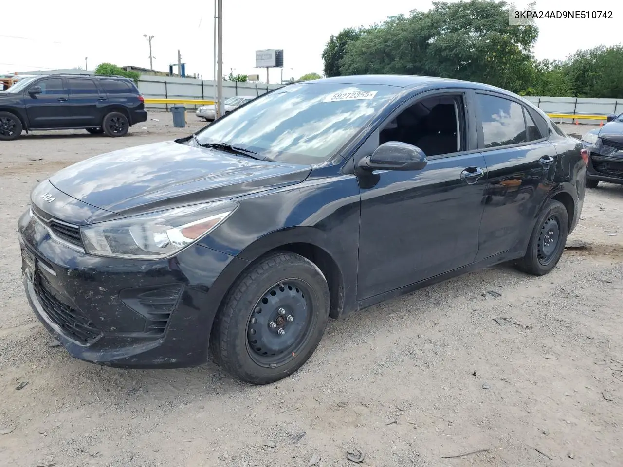2022 Kia Rio Lx VIN: 3KPA24AD9NE510742 Lot: 59272355