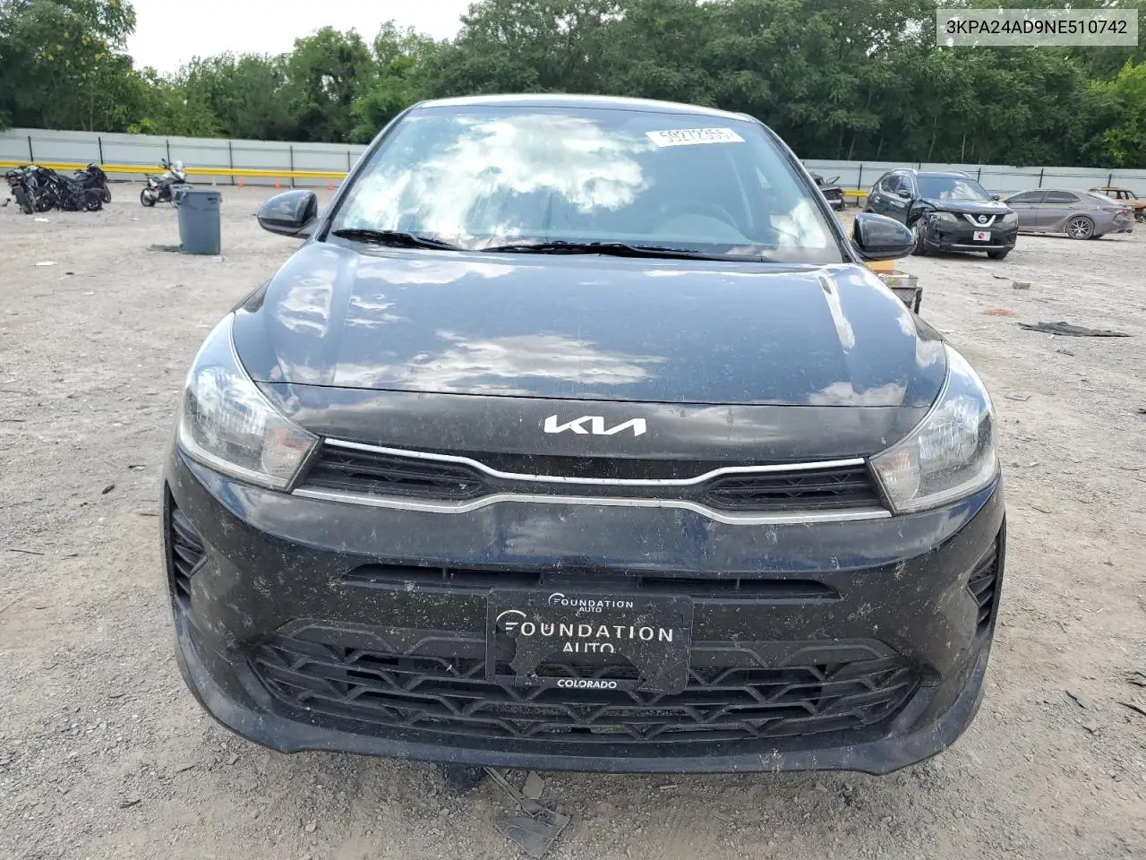 2022 Kia Rio Lx VIN: 3KPA24AD9NE510742 Lot: 59272355