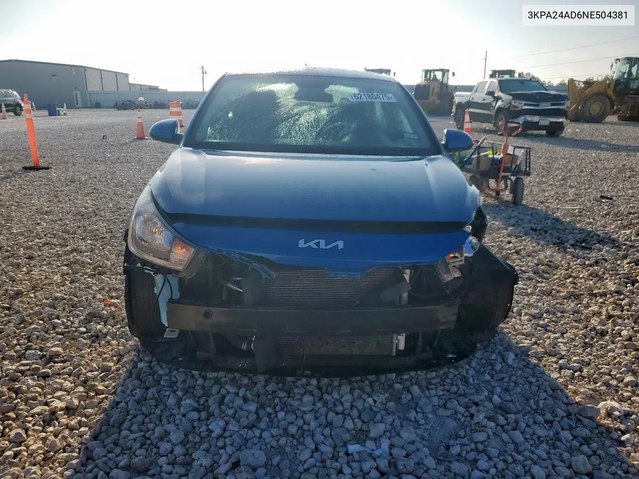 2022 Kia Rio Lx VIN: 3KPA24AD6NE504381 Lot: 62180475