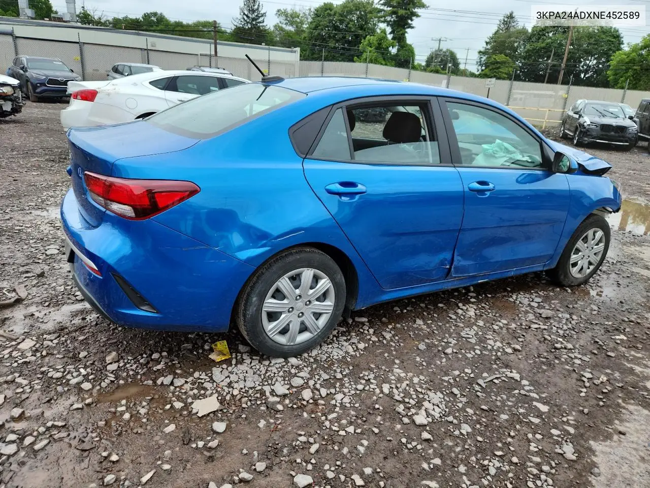 2022 Kia Rio Lx VIN: 3KPA24ADXNE452589 Lot: 62651305