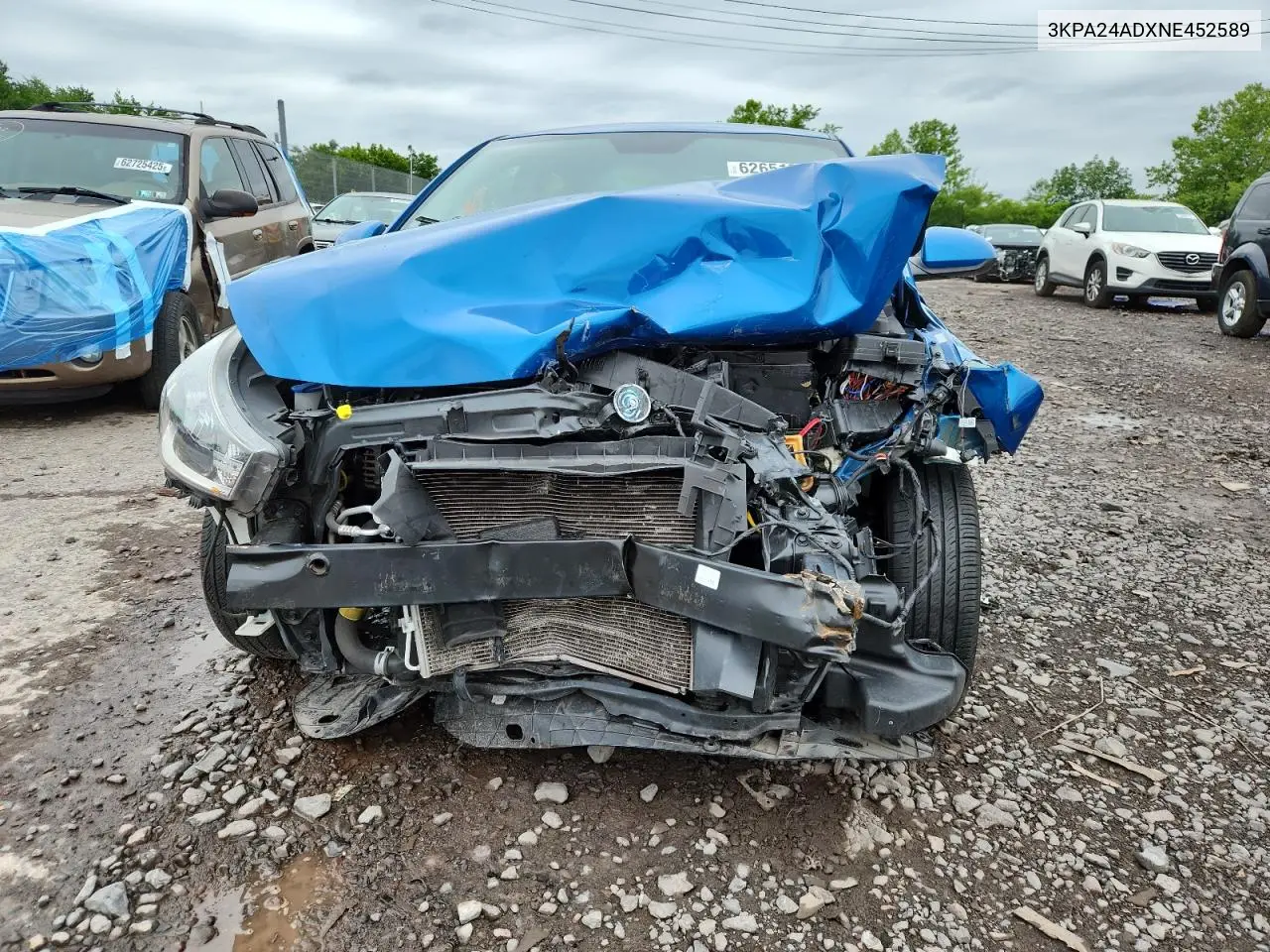 2022 Kia Rio Lx VIN: 3KPA24ADXNE452589 Lot: 62651305