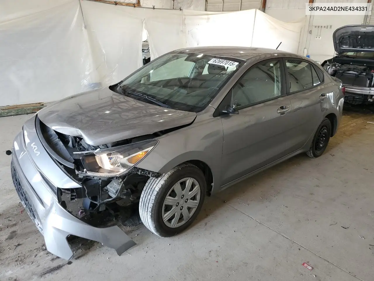 2022 Kia Rio Lx VIN: 3KPA24AD2NE434331 Lot: 62697015