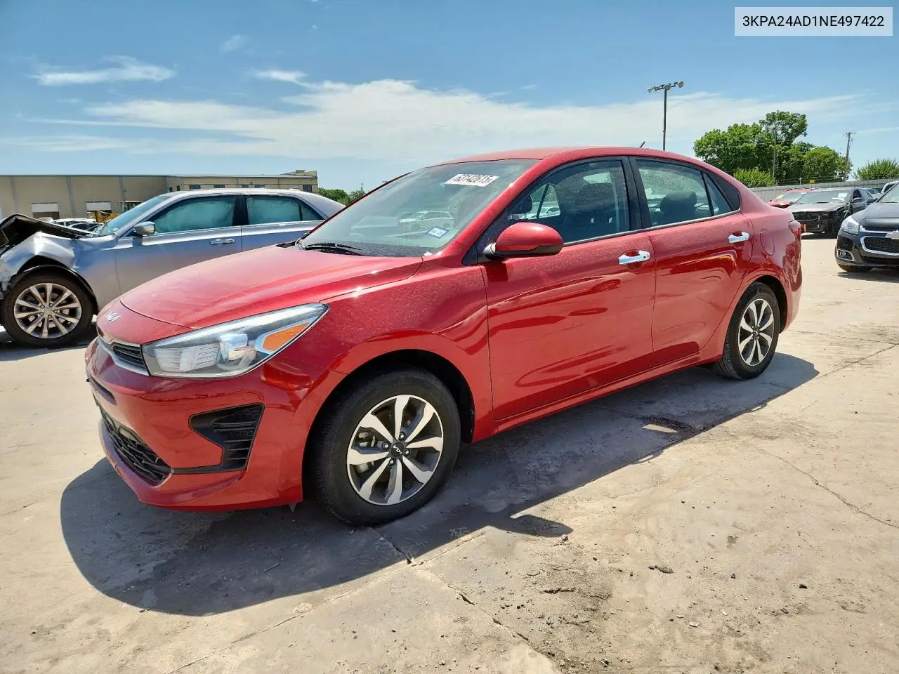 2022 Kia Rio Lx VIN: 3KPA24AD1NE497422 Lot: 63142615