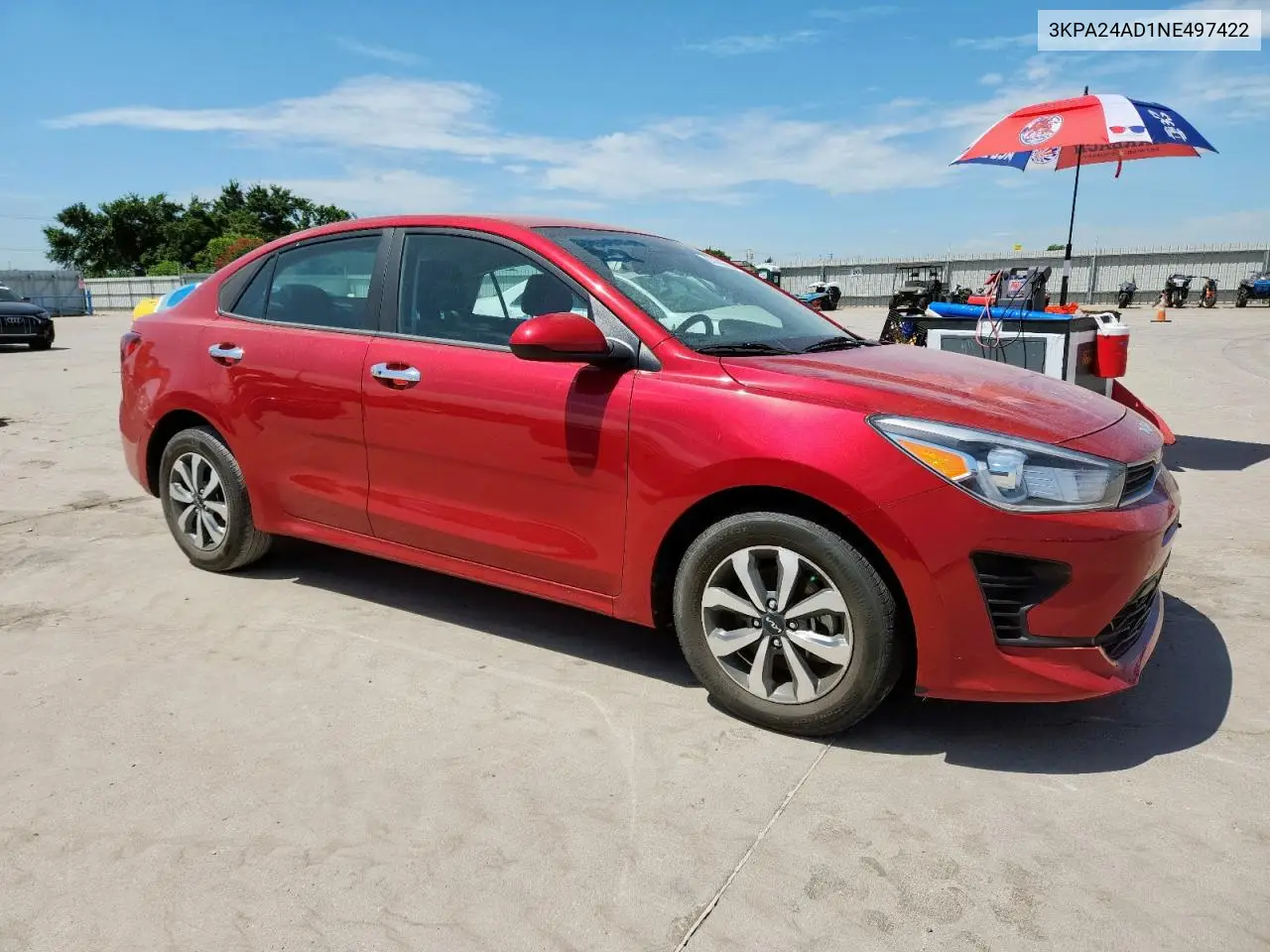 2022 Kia Rio Lx VIN: 3KPA24AD1NE497422 Lot: 63142615
