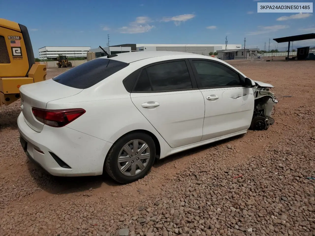 2022 Kia Rio Lx VIN: 3KPA24AD3NE501485 Lot: 65581665