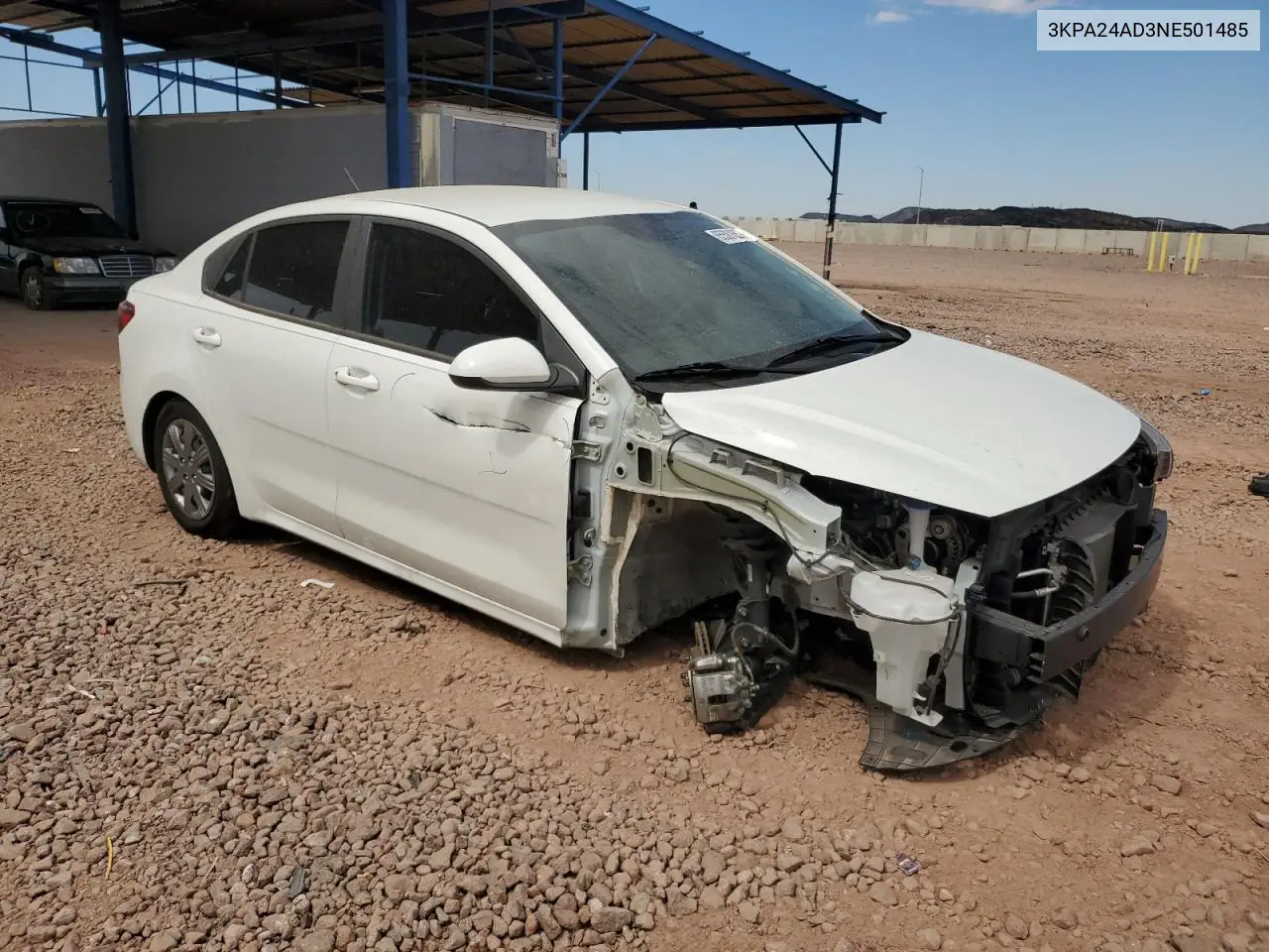 2022 Kia Rio Lx VIN: 3KPA24AD3NE501485 Lot: 65581665