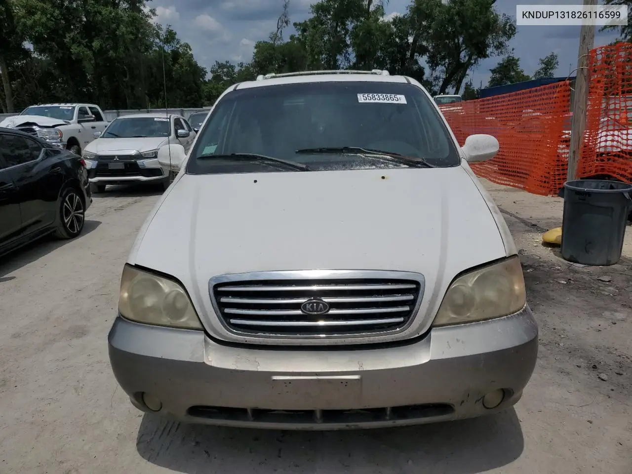 2002 Kia Sedona Ex VIN: KNDUP131826116599 Lot: 55833865