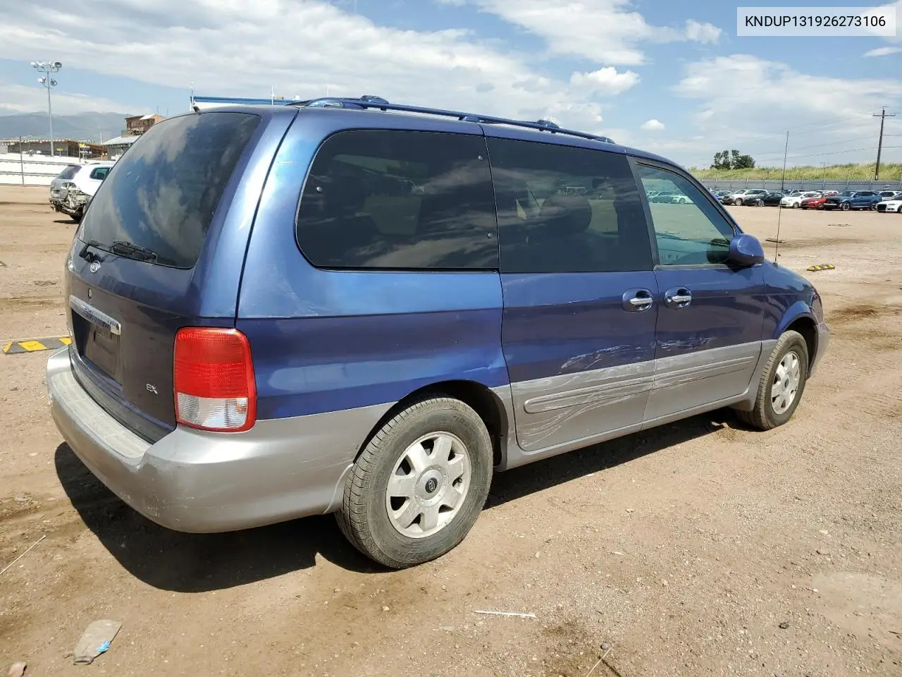 2002 Kia Sedona Ex VIN: KNDUP131926273106 Lot: 61443415