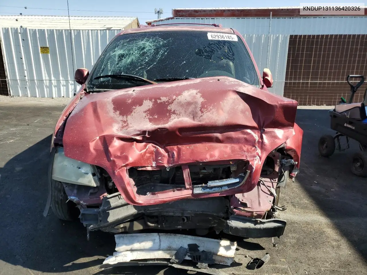 2003 Kia Sedona Ex VIN: KNDUP131136420326 Lot: 62936185