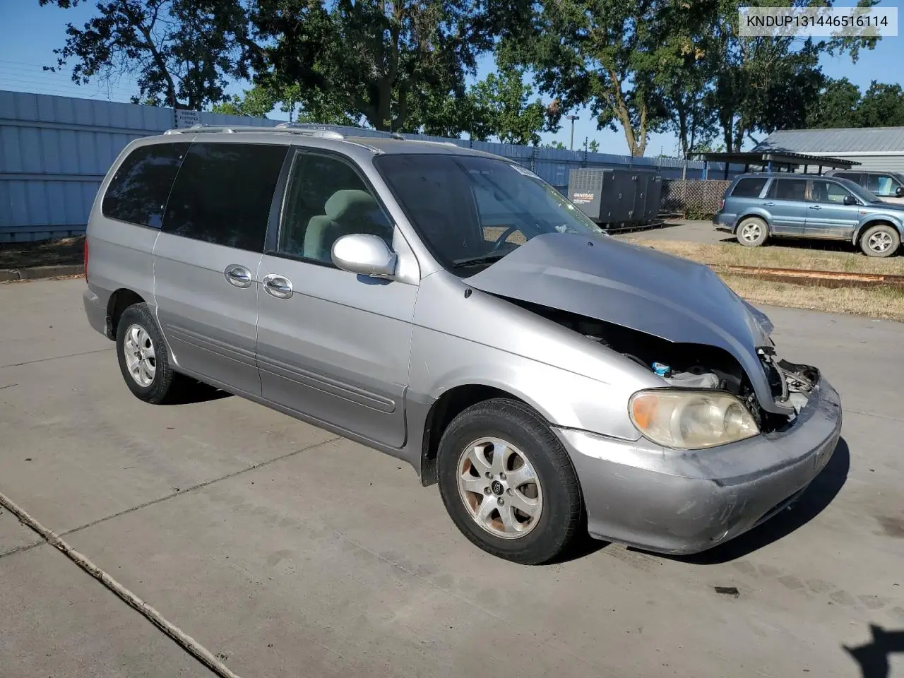 2004 Kia Sedona Ex VIN: KNDUP131446516114 Lot: 58030745
