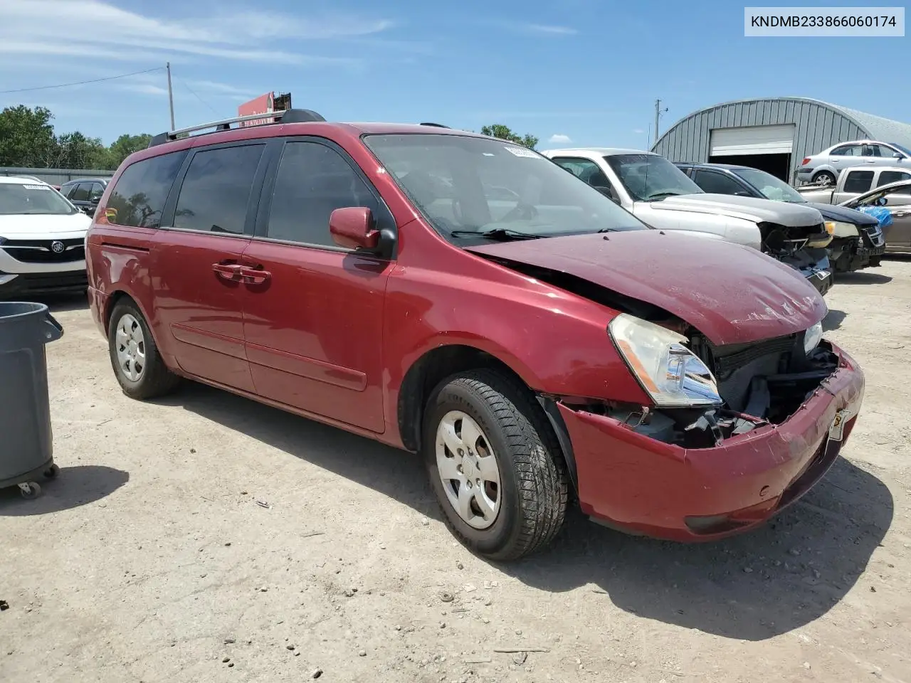 2006 Kia Sedona Ex VIN: KNDMB233866060174 Lot: 63053655