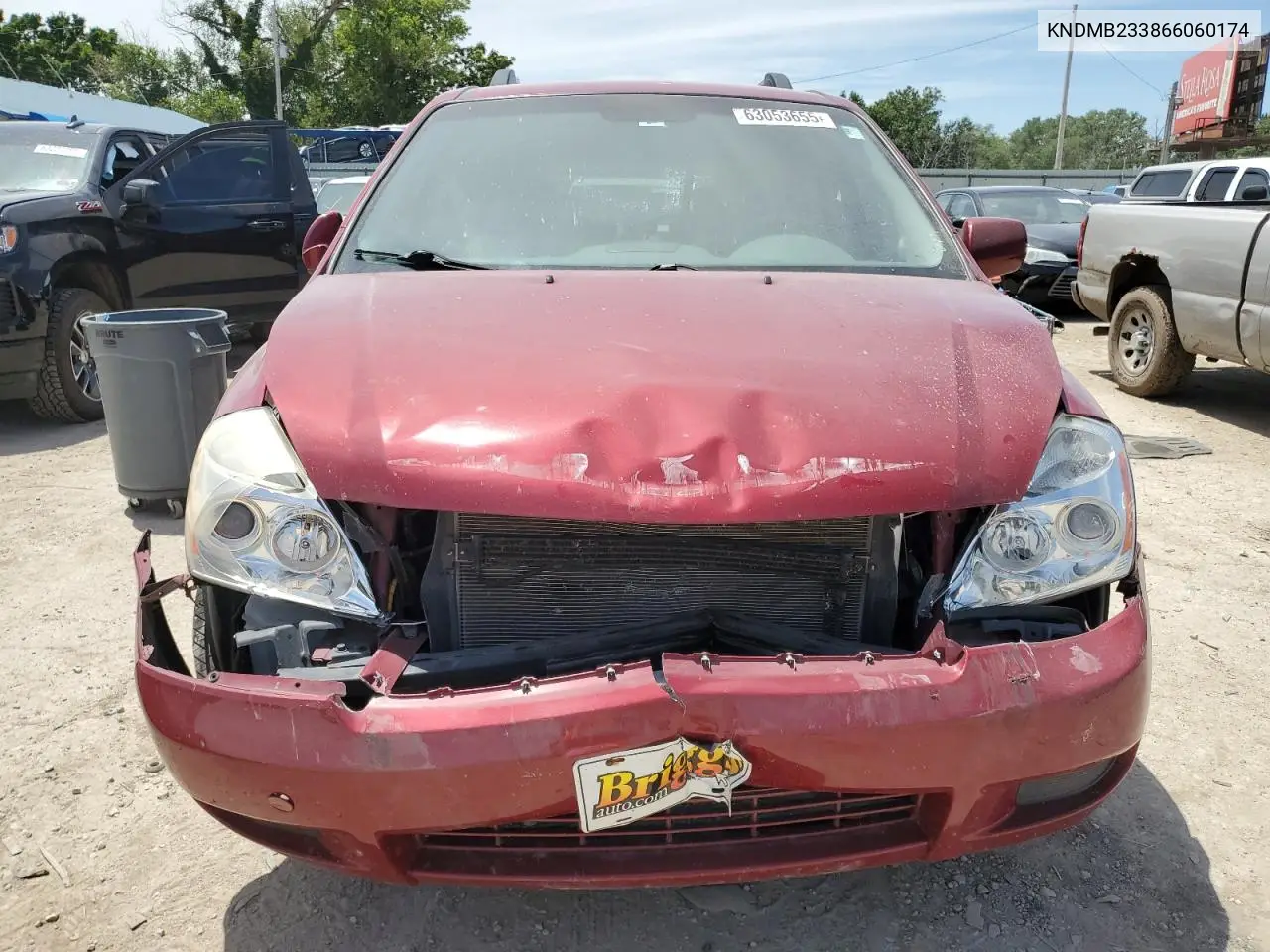 2006 Kia Sedona Ex VIN: KNDMB233866060174 Lot: 63053655