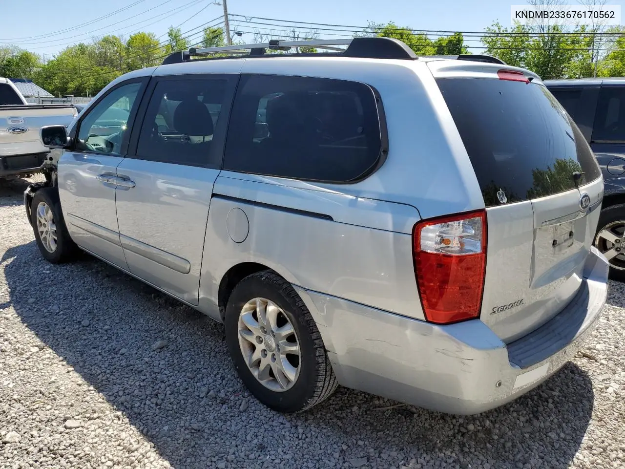 2007 Kia Sedona Ex VIN: KNDMB233676170562 Lot: 55387345