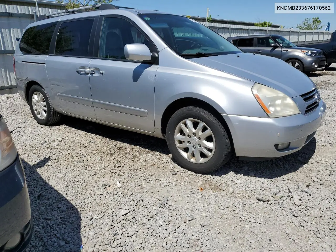 2007 Kia Sedona Ex VIN: KNDMB233676170562 Lot: 55387345