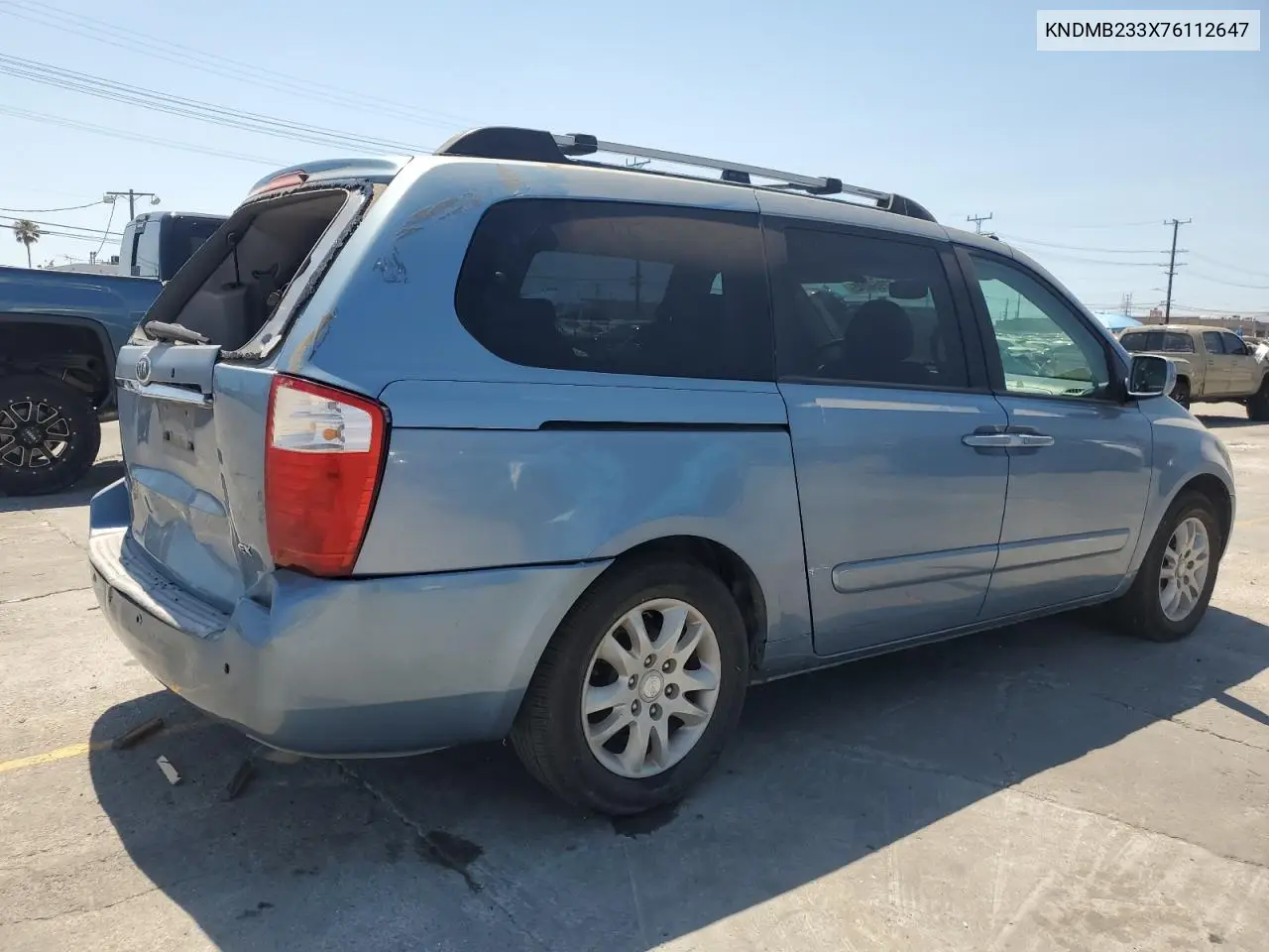 2007 Kia Sedona Ex VIN: KNDMB233X76112647 Lot: 62956245