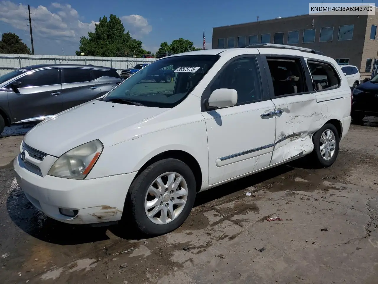 2010 Kia Sedona Ex VIN: KNDMH4C38A6343709 Lot: 58525735