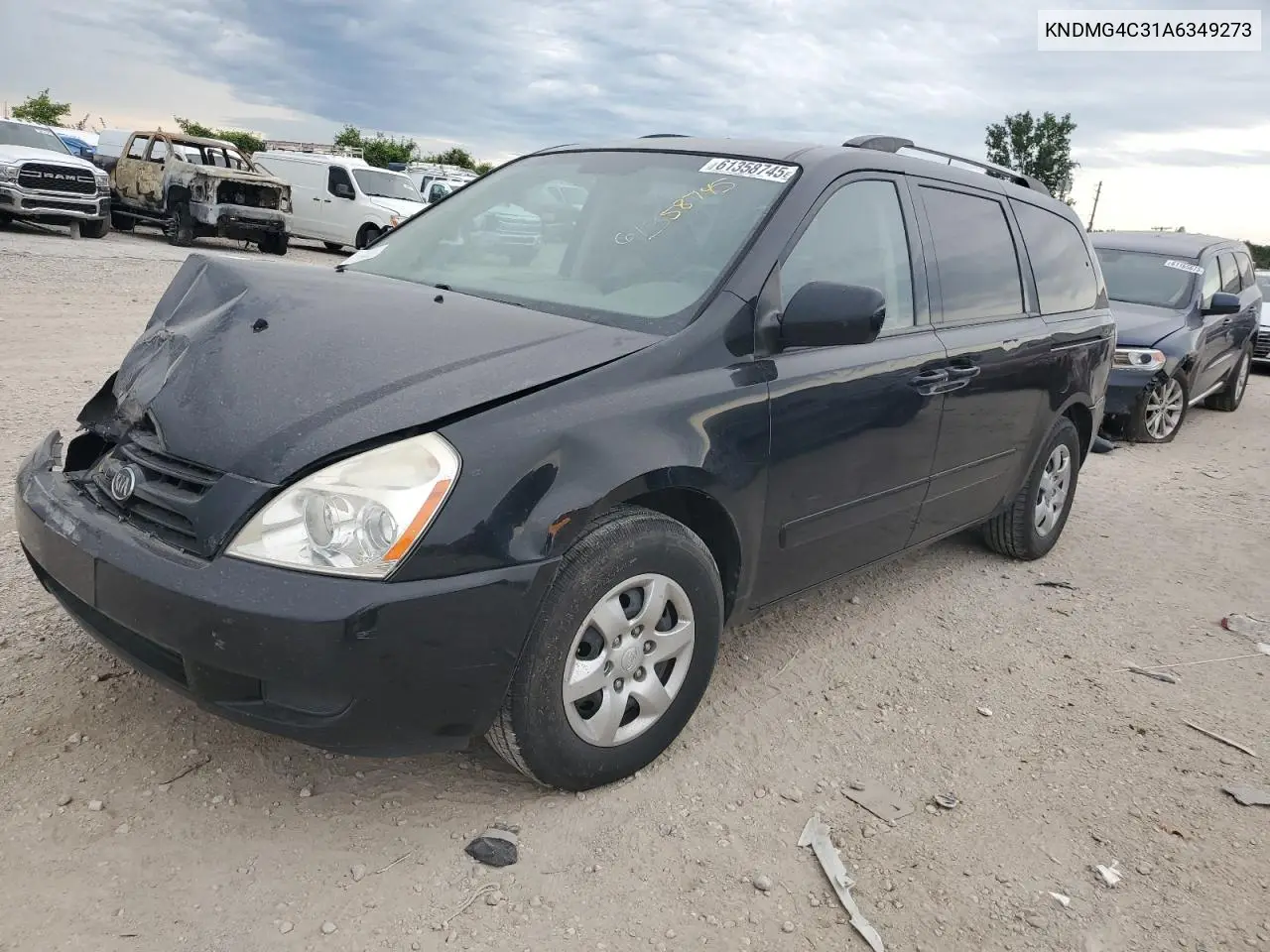 2010 Kia Sedona Lx VIN: KNDMG4C31A6349273 Lot: 61358745