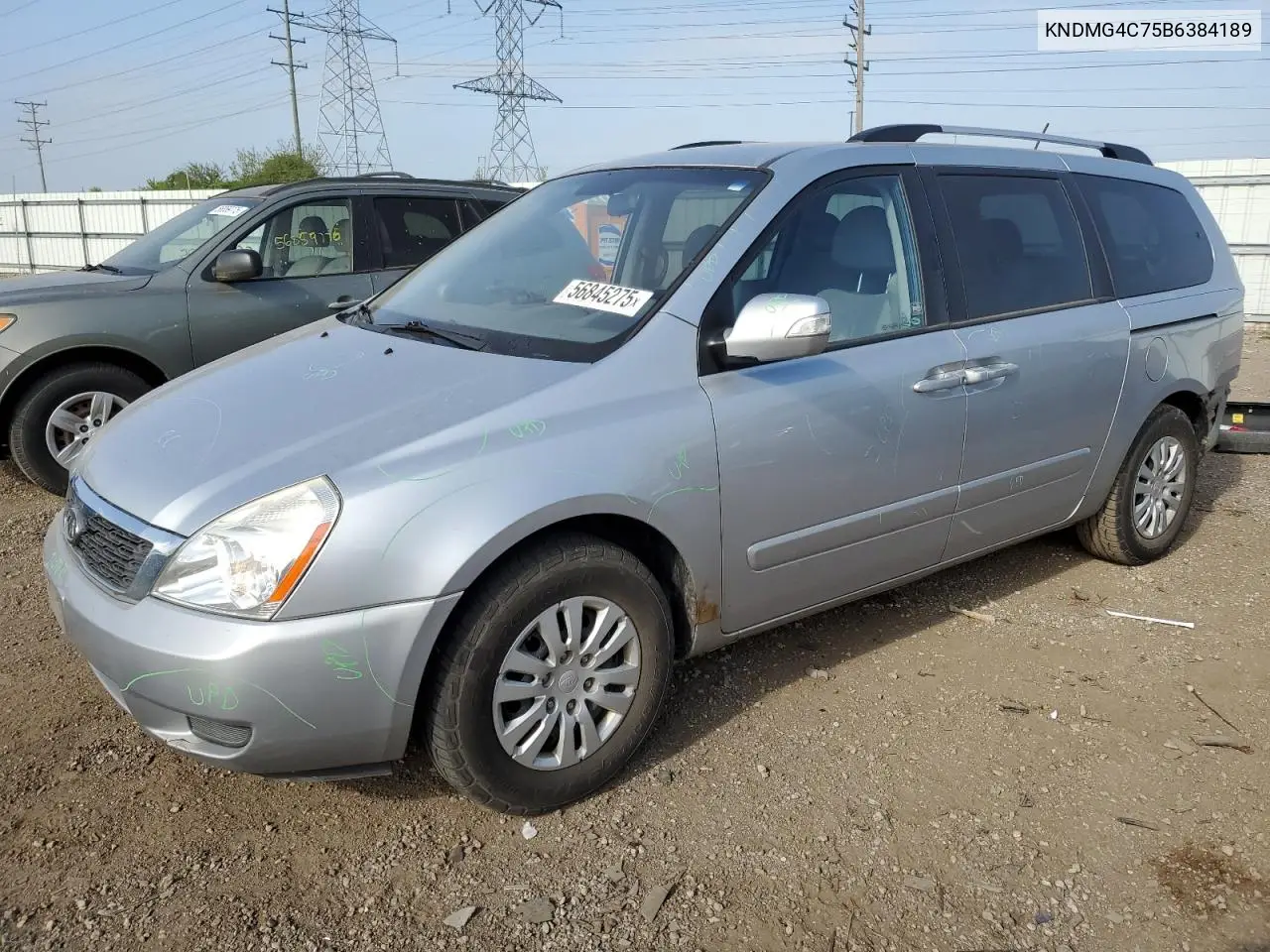 2011 Kia Sedona Lx VIN: KNDMG4C75B6384189 Lot: 56845275