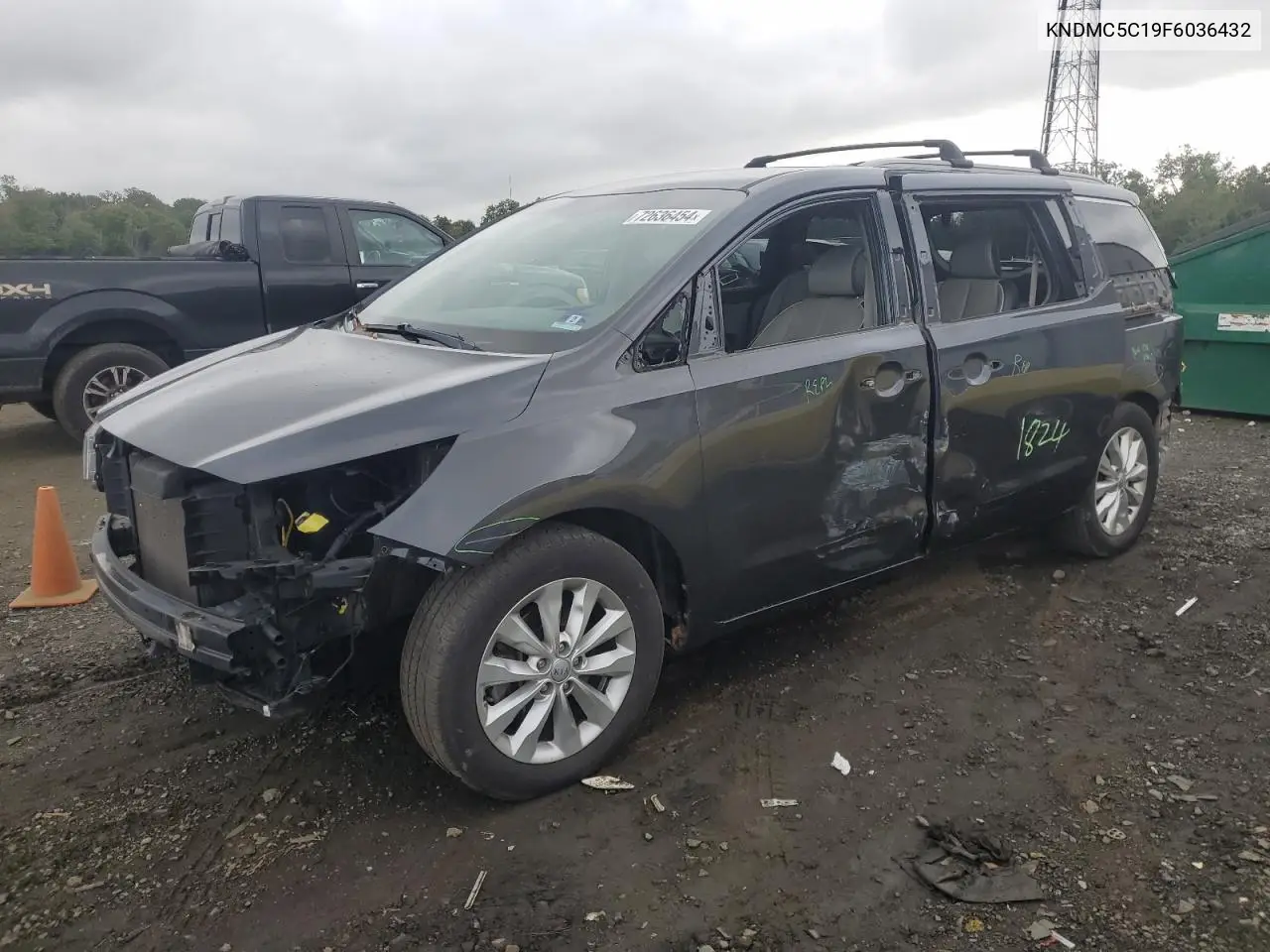 2015 Kia Sedona Ex VIN: KNDMC5C19F6036432 Lot: 72636454
