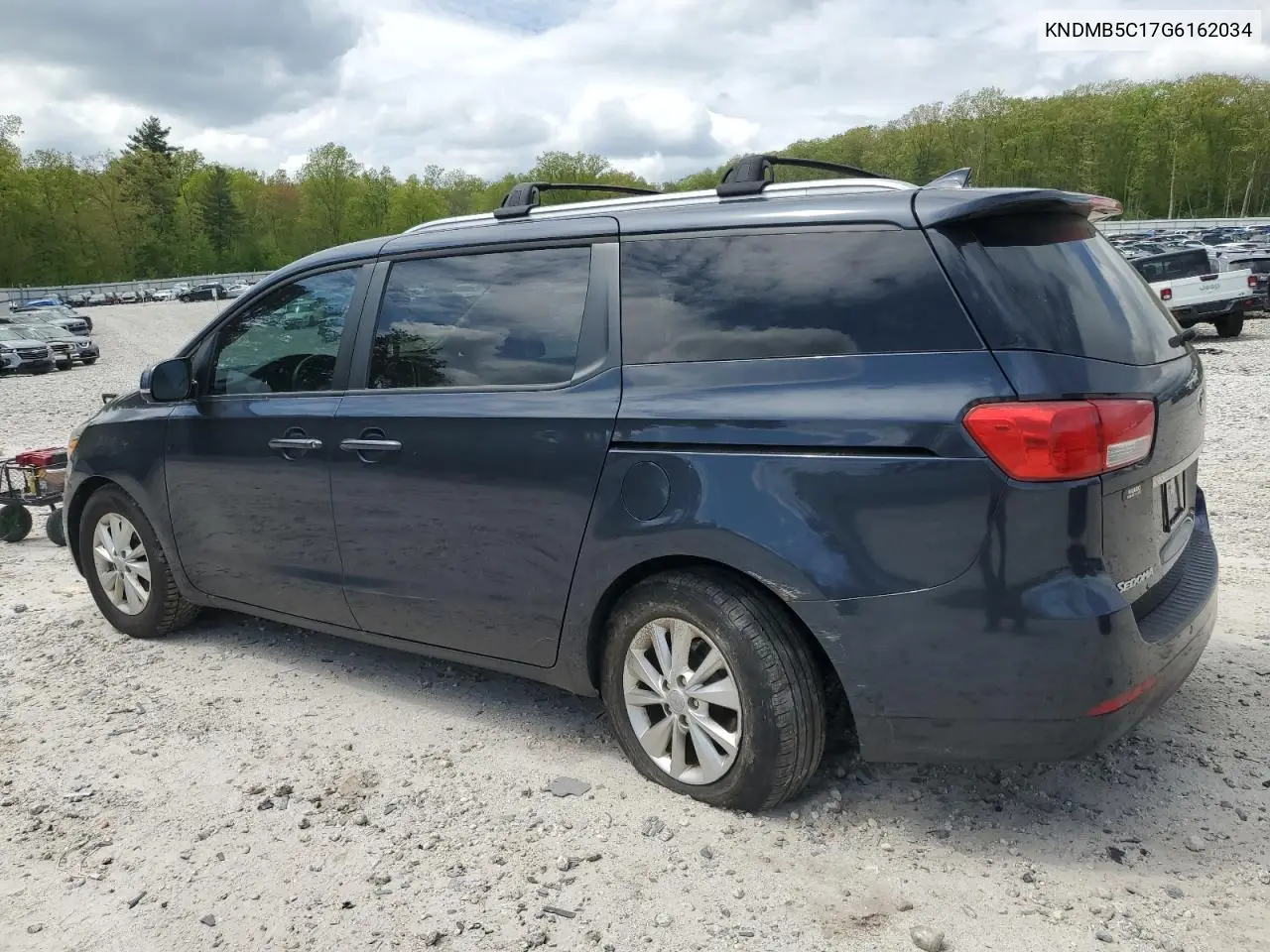 2016 Kia Sedona Lx VIN: KNDMB5C17G6162034 Lot: 57028555