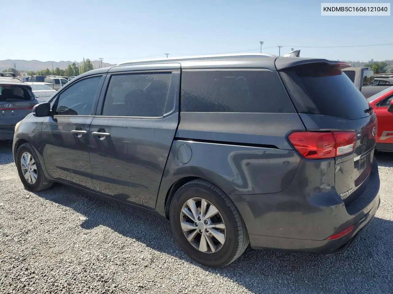 2016 Kia Sedona Lx VIN: KNDMB5C16G6121040 Lot: 62597355